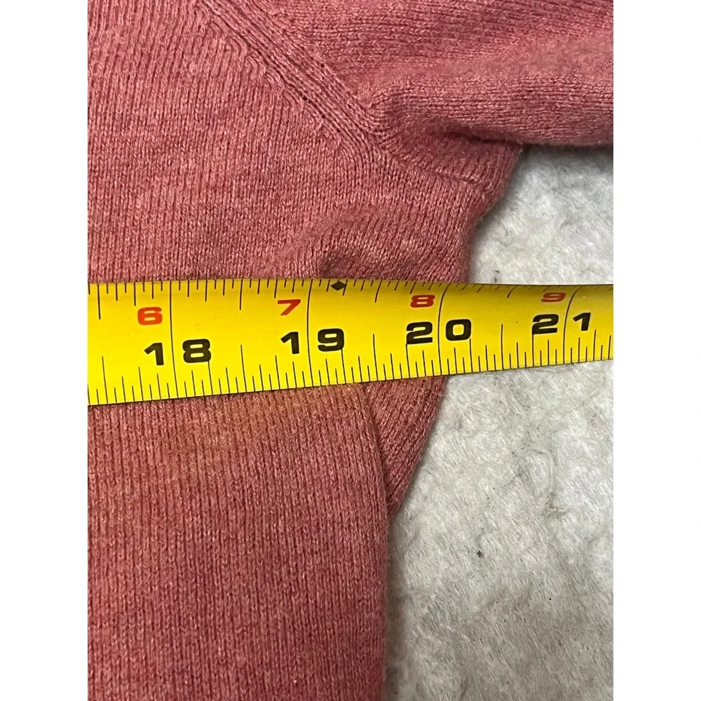 J.Crew Mens V-Neck Sweater Rose Pink Cotton Cashmere Blend Size‎ M